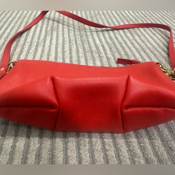 Clare V. Petit Moyen Pouch Red Leather Crossbody Bag - Picture 4 of 7